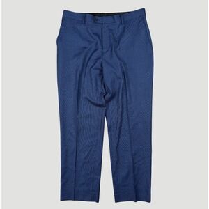 Spier & Mackay Contemporary Trousers Pants Men's 38(35)x28 Wool Navy Birdseye